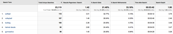 Google Analytics data